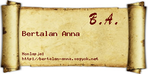 Bertalan Anna névjegykártya