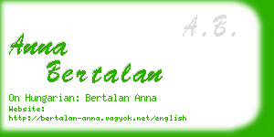 anna bertalan business card